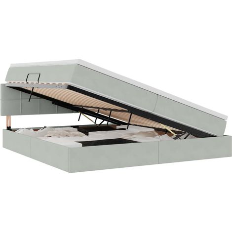 Maison Exclusive - Aufbewahrungsbett mit Matratze Hellgrau 200 x