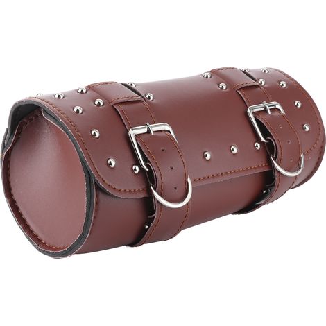 Sacoche universelle pour moto en cuir PU, sacoche de selle, sacoche de rechange marron, étui à bagages enroulable pour moto (1/5)