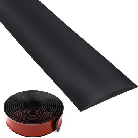 Barre de Seuil Adhesive PVC Profilé de Transition Sols 300x4cm Baguette de Finition Noir Seuil de Porte Adhesif pour Carrelage Profilé PVC Transition (1/5)
