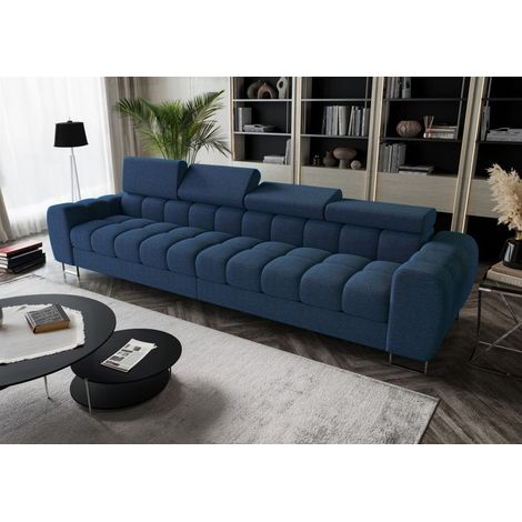 Big Sofa Sofa 4-Sitzer BASTIEN Megasofa in Stoff Aragaon Dunkelblau (1/2)