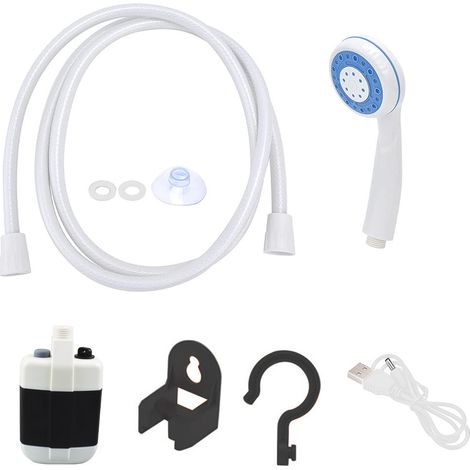 Ducha portátil recargable con manguera flexible para camping o jardín