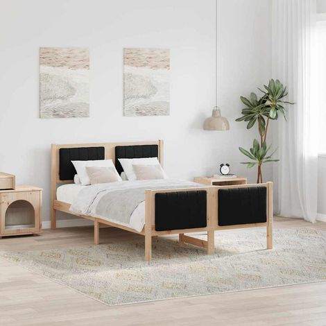 Estructura de cama con cabecera Marrón y negro 120 x 200 cm