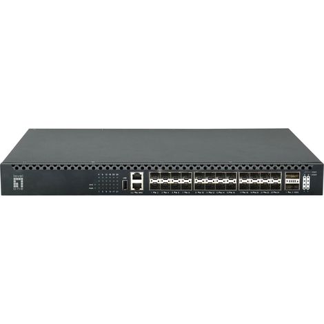 LevelOne XQS-3126 conmutador de fibra TOR gestionado L3 de 26 puertos, 24x 1/10GbE SFP+, 2x 40/100GbE QSFP28 (1/5)