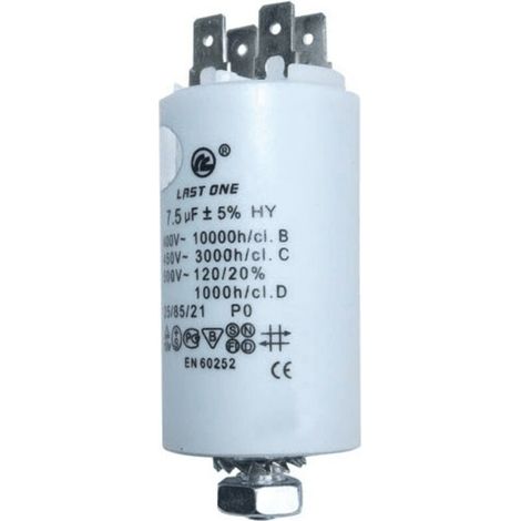 Condensateur Permanent - 7 5 µF - 450 V - Pour Séche-Linge - Remplacement Universel (1/2)