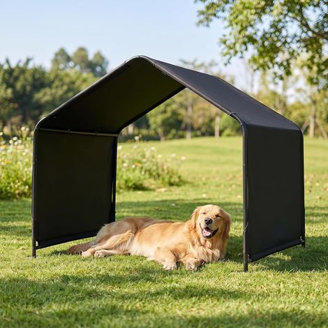 COSTWAY Tente pour Chien 128 × 118 × 108 cm, Tissu Oxford, Noir (1/5)