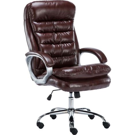 Fauteuil de bureau sur roulettes mécanisme de bascule intégré charge maximale 235 kg en similicuir bordeaux cadre métal 100006950 (1/5)