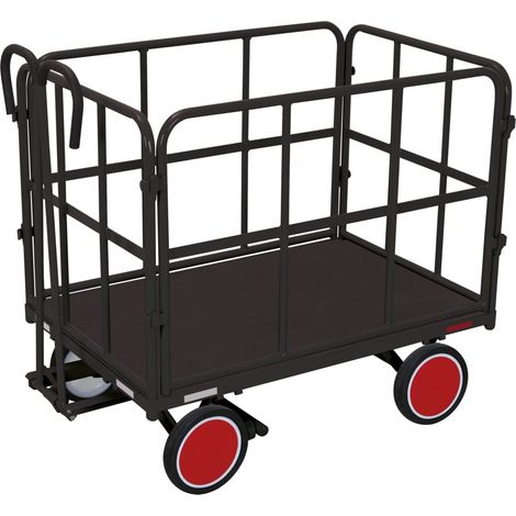 Cordes Handpritschenwagen mit 4 Rohrgitterwänden RAL 7016 (1/3)