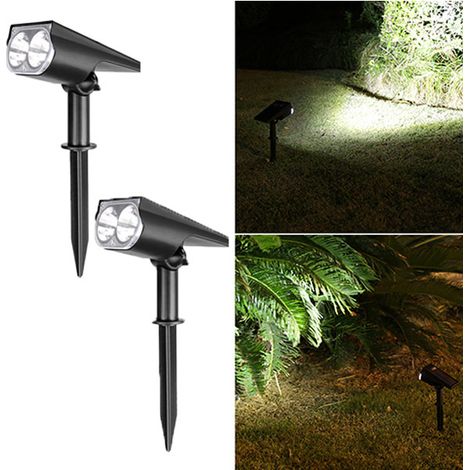 Solaire Extérieur Spot Projecteur LED Etanche IP65 Froid 2PCS Blanc (1/5)