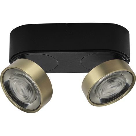 Applique/Plafoniera LED serie HOLE 13W 3000K CRI90 Nero/Oro - Illuminazione Interni Alta Efficienza - Rossini Illuminazione (1/5)