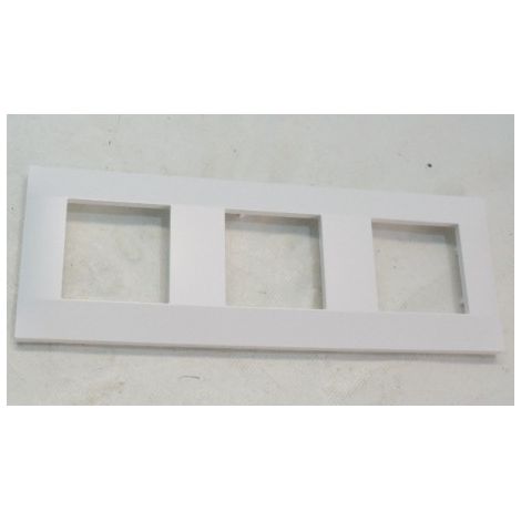 Schneider Electric – Plaque triple blanc polaire 3 postes entraxe 71mm vertical – Pour appareillage mural Altira – Plaque Schneider