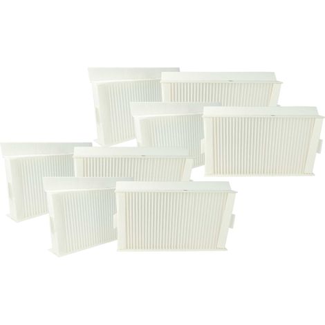 vhbw Filterset kompatibel mit Zehnder ComfoD 180 Lüftungsgerät - Luftfilter G4 / F7 (8 Stück), 24 x 12 x 5 cm, Weiß