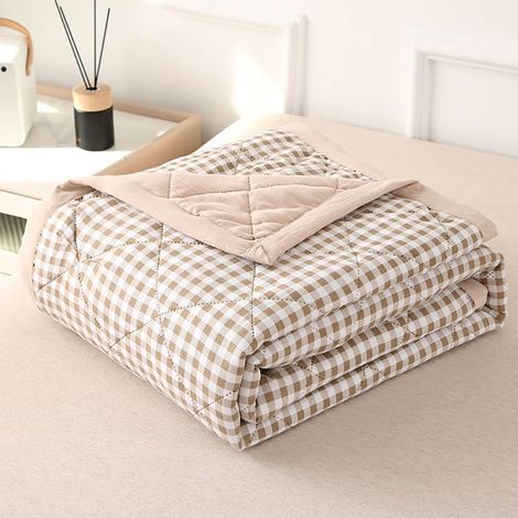 Couvre - lit matelassé réversible 180x200cm – polyester doux et respirant – double face pour une décoration élégante – utilisation en chambre et à l’hôtel (1/5)