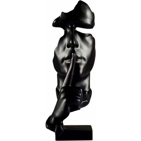 AMXCNOY Moderne Kreation „Die Stille des Denkers“ ist eine Goldskulptur, Vintage-Harzstatue, dekoratives Kunstornament, Kunstwerk im nordischen Stil für Wohnzimmer und Büro, Schwarz (1/4)