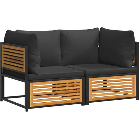 Maison Exclusive - Set Divani da Giardino 2pz con Cuscini Legno Massello di Acacia