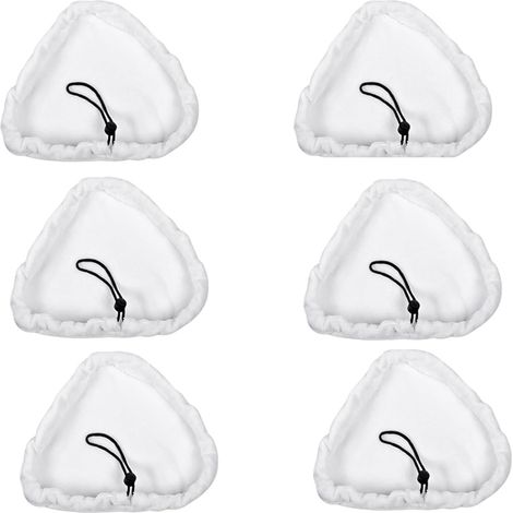 6 Pièces Chiffons de Rechange Balai Vapeur, Chiffons en Microfibre Pads, lingettes de sol en microfibre Triangulaire Chiffons, pour Vadrouille à Vapeur, Nettoyage Domestique, Universel (1/5)