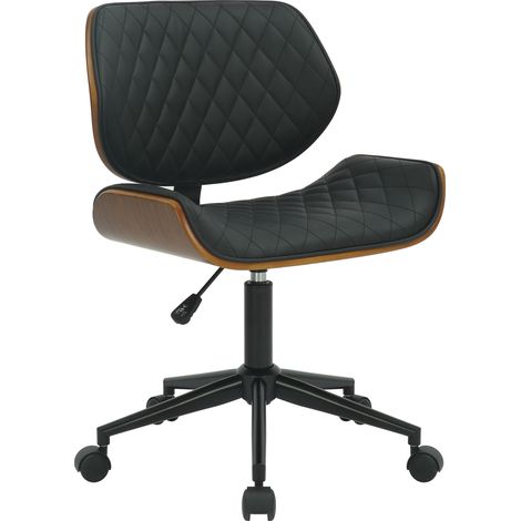 Sedia da ufficio in ecopelle Harvest Noce/nero
