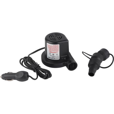 Ejoyous Inflateur de Pompe à Air électrique Portable 12V Déglation Inflation Rapide pour Un Bateau de Radeau de Matelas Gonflable avec 3 Buses (Black) (1/5)