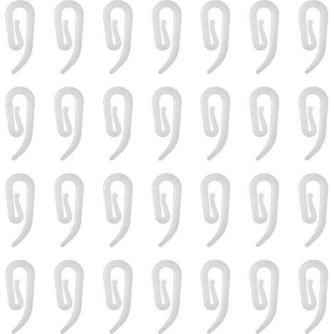 100pcs Crochets en Plastique Blanc pour Rideaux - Rail, Fenêtre, Porte et Douche (1/4)