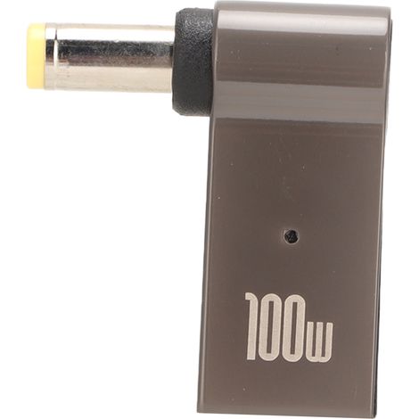 100-W-USB-C-Buchse auf DC-PD-Netzteil für Laptops, abgewinkelter Anschluss aus Aluminiumlegierung, 5,5 x 2,5-mm-Stecker