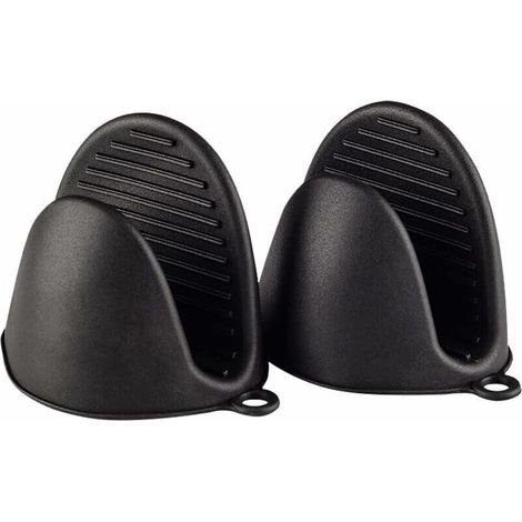 Guanto da forno in silicone spesso - Mini guanto da forno resistente al calore - Per cuocere al forno, cucinare, grigliare - Nero (1/5)