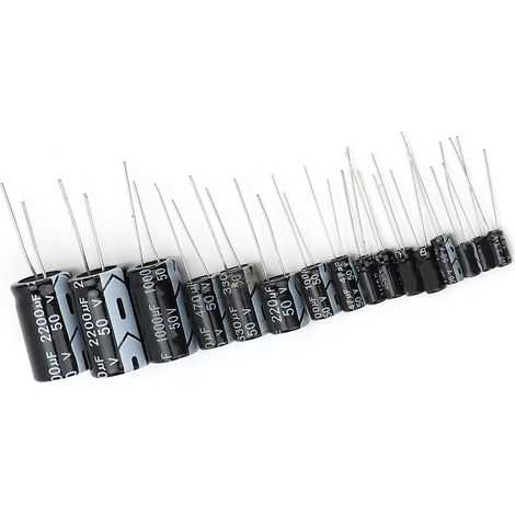 Kit 150 condensateurs électrolytiques 50V, assortiment de 1uF à 2200uF, composants électroniques pour bricolage et réparation (1/5)
