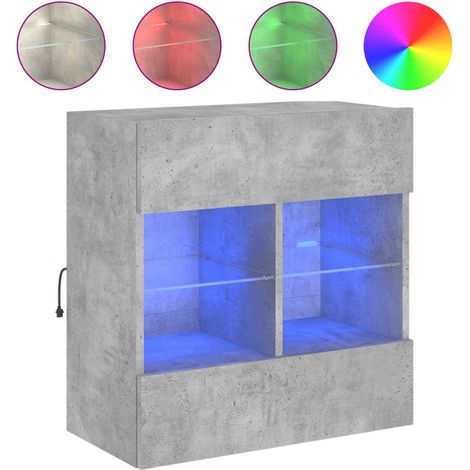 Maison Exclusive - TV-Wandschrank mit LED-Leuchten Betongrau 58,5 (1/5)