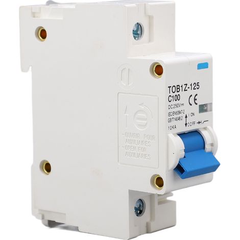 1-poliger DC-Leistungsschalter 100 A, 35 mm DIN-Schienenmontage, Solar-PV-Kurzschluss- und Überlastschutzschalter, DC 250 V (1/5)