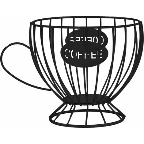 royaluxe - Support De Dosettes De Café, Boîte À Crème À Café, Organiseur De Café, Plusieurs Paniers De Rangement Pour Expresso De Cuisine(Noir) (1/5)
