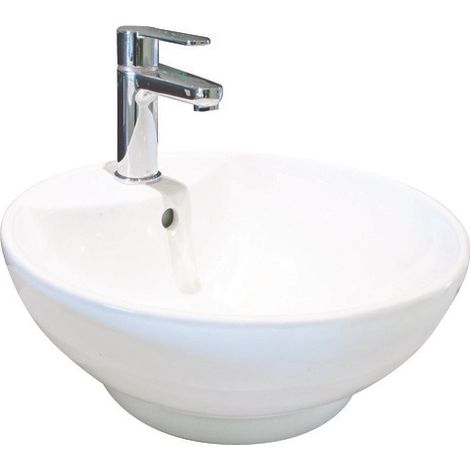 ONDEE - Tazón de fuente redonda para colocar PORTOFINO - Blanco - 43cm - Cerámica - con rebosadero (1/5)