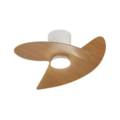 Mantra Ventilador de techo tipo plafón LED ONA blanco madera Ø700mm 18W 2520lm CCT 3000-5000K motor DC silencioso (1/5)