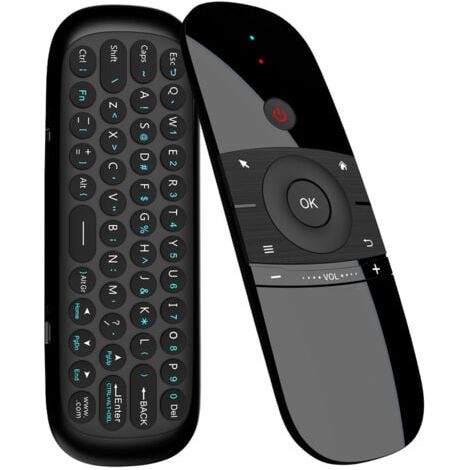 Télécommande Air Mouse 2,4 GHz avec Clavier, Capteurs Gyroscopiques Intégrés Télécommande sans Fil Air Fly Mouse Rechargeable pour Android TV Box, Smart TV, Ordinateur, Projecteur, HTPC (1/5)