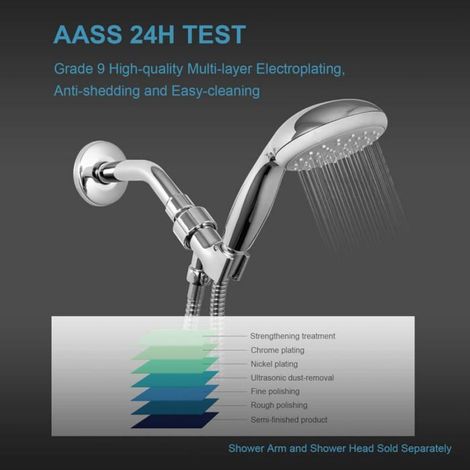 Support De Douche À Main - Raccord 1/2 Pouce - Rotation 360 Degrés - Finition Chromée - Pour Bras De Douche - 1 Pièce (1/5)