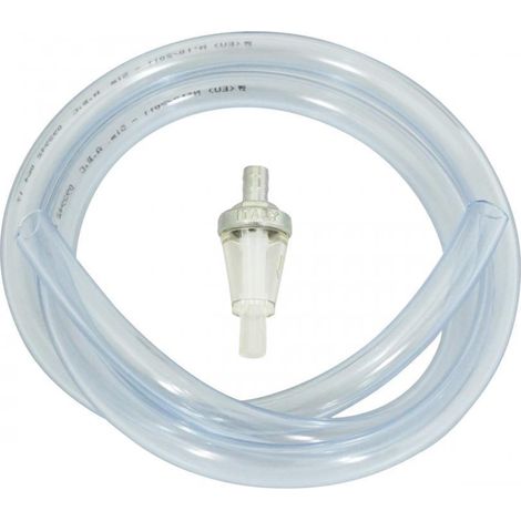 Durite transparente Ø8x12mm x 1m + filtre à essence conique pour