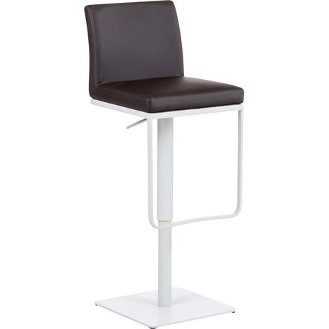 Tabouret de bar Panama revêtement similicuir Marron Blanc (1/5)