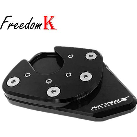 (Noir) Compatible avec HONDA NC750X NC 750X NC750 X 2017-2019 Moto Béquille latérale CNC Extension de béquille Plaque de support Agrandissement maxpower (1/4)