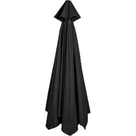 Toile de Rechange parasol de jardin exterieur deporte 3x3 polyester imperméable 8 Bras Dessus Parapluie Remplacement,noir