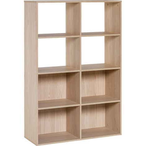 Bibliothèque 8 cases de rangement en bois naturel - BI17036