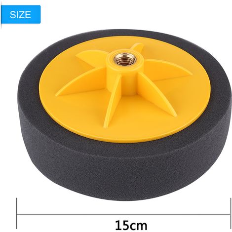Lot de 5 Disques de Polissage Mousse 15cm pour Lustrage Voiture, Pad Noir pour Polisseuse Auto (1/5)