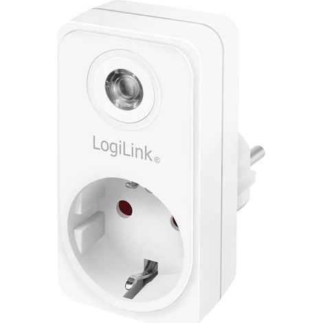 LogiLink Adaptador para enchufe (1 contacto de protección CEE 7/3) con sensor crepuscular