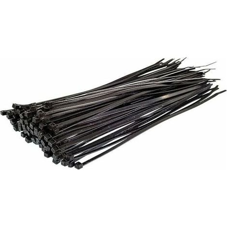Bridas de nailon para cables - 300 mm x 4 mm - Negras - Resistentes a los rayos UV - Abrazaderas para cables - Paquete de 250 unidades (1/4)