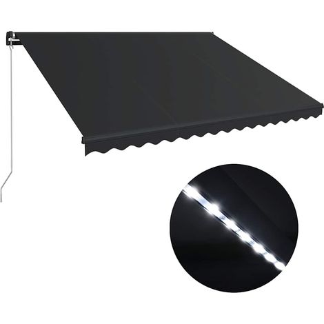 Maison Exclusive - Tenda da Sole Retrattile Manuale con LED 450x300 cm Antracite