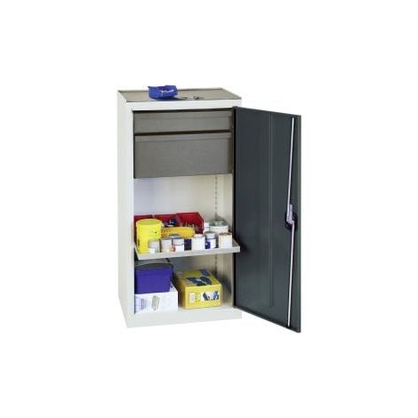 Stumpf Armoire à outils et matériel série 3000 gris clair / gris anthracite + 1 tiroir 100 mm + 1 tiroir 200 mm + 1 tablette coulissante - 3001371