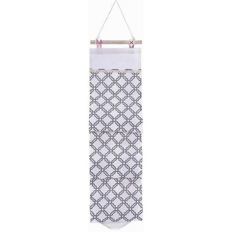Cleafe - Porta Rotolo Organizer Da Appendere Con 3 Tasche In Tessuto Grigio Bagno 79200 - (1/2)