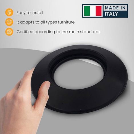Rosace Murale Silicone Noir 100mm Flexible Résistance Thermique 1000°C pour Conduits Chaudière Poêle SOLUTION POUR DESINCRUSTATION (1/5)