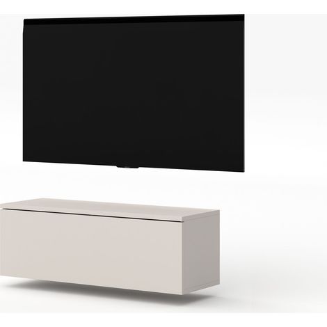 AX LIVING modernes TV Lowboard Loriano 100 cm TV Board beige Kaschmir