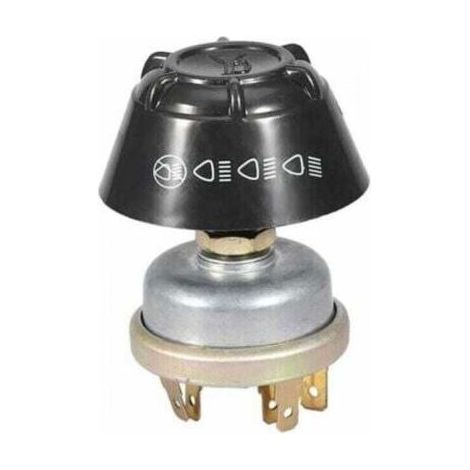 Commutateur Tracteur, 12V étanche lumière/commutateur de klaxon bouton-poussoir en métal pour tracteur Massey Ferguson (argent + noir) (1/4)