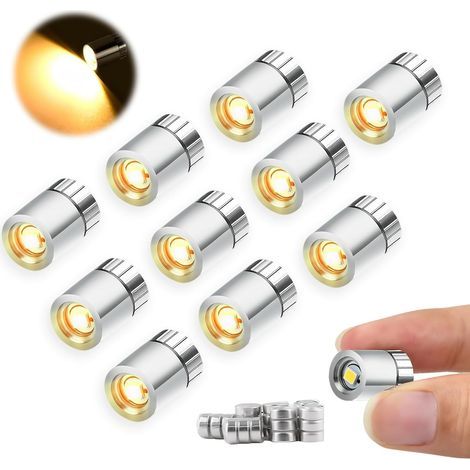 10 pcs Mini Lumières LED, Lampe LED Miniature, Mini Lampe LED avec Batterie, Mini LED a Pile, Petite Lumière LED pour Maison de Poupée, Vitrines, Blocs de Construction Jouets (1/5)