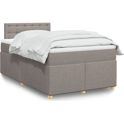 Boxspringbett mit Matratze Taupe 120x200 cm Stoff