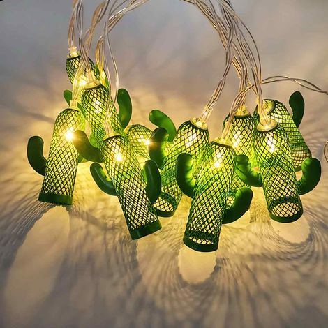 Ces guirlandes lumineuses en fer forgé en forme de cactus, 20 ampoules, parfaites pour la décoration murale lors de mariages (1/5)