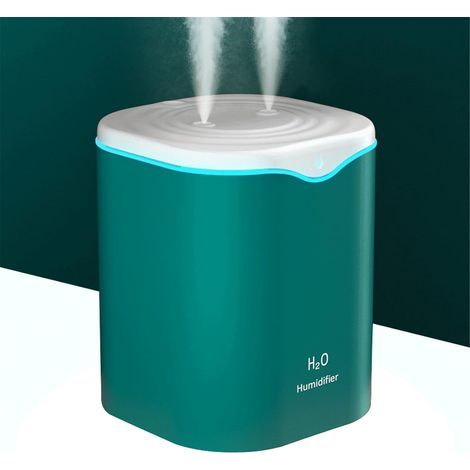 Humidificateur portable USB, humidificateur de 2000 ml pour chambre à coucher, humidificateur ultra-silencieux pour plantes d'intérieur (vert) (1/5)